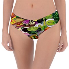 Eat Food Background Art Color Reversible Classic Bikini Bottoms by Pakrebo