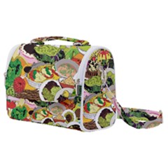 Eat Food Background Art Color Satchel Shoulder Bag by Pakrebo