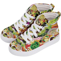 Eat Food Background Art Color Kids  Hi-top Skate Sneakers by Pakrebo