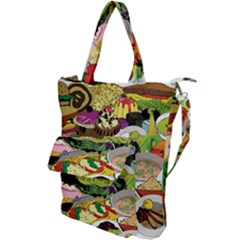 Eat Food Background Art Color Shoulder Tote Bag by Pakrebo