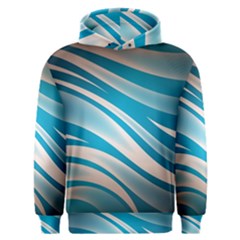 Background Abstract Blue Wavy Men s Overhead Hoodie