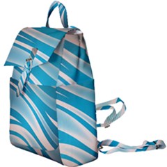 Background Abstract Blue Wavy Buckle Everyday Backpack by Pakrebo