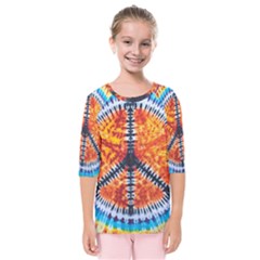 Tie Dye Peace Sign Kids  Quarter Sleeve Raglan Tee