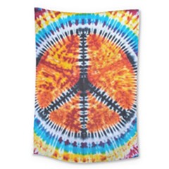 Tie Dye Peace Sign Large Tapestry by Pakrebo