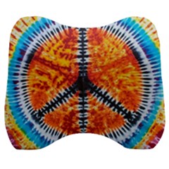 Tie Dye Peace Sign Velour Head Support Cushion by Pakrebo