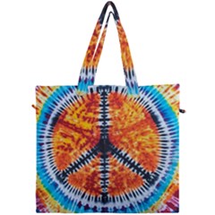 Tie Dye Peace Sign Canvas Travel Bag by Pakrebo