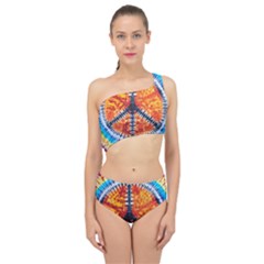 Tie Dye Peace Sign Spliced Up Two Piece Swimsuit by Pakrebo