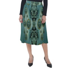 Tree In Golden Meditative Frames Classic Velour Midi Skirt  by pepitasart