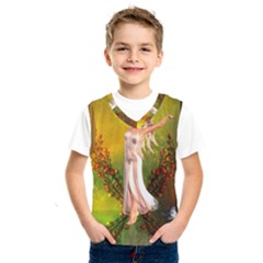 Beautiful Fairy With Wonderful Flowers Kids  Sportswear by FantasyWorld7