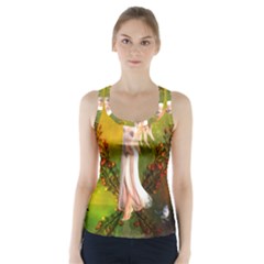 Beautiful Fairy With Wonderful Flowers Racer Back Sports Top by FantasyWorld7