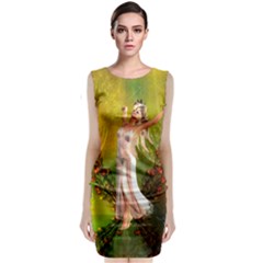 Beautiful Fairy With Wonderful Flowers Sleeveless Velvet Midi Dress by FantasyWorld7