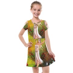 Beautiful Fairy With Wonderful Flowers Kids  Cross Web Dress by FantasyWorld7