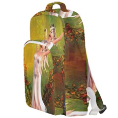 Beautiful Fairy With Wonderful Flowers Double Compartment Backpack by FantasyWorld7