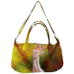 Beautiful Fairy With Wonderful Flowers Removal Strap Handbag by FantasyWorld7