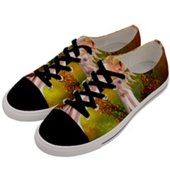 Beautiful Fairy With Wonderful Flowers Men s Low Top Canvas Sneakers by FantasyWorld7