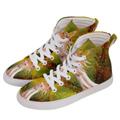 Beautiful Fairy With Wonderful Flowers Women s Hi-top Skate Sneakers by FantasyWorld7