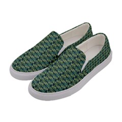 Most Overwhelming Key - Green - Women s Canvas Slip Ons by WensdaiAmbrose