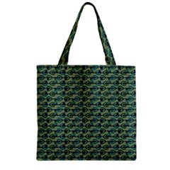 Most Overwhelming Key - Green - Zipper Grocery Tote Bag by WensdaiAmbrose