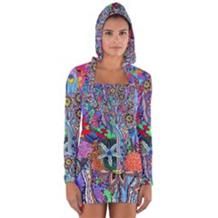 Abstract Forest  Long Sleeve Hooded T-shirt by okhismakingart