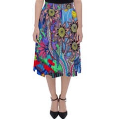 Abstract Forest  Classic Midi Skirt by okhismakingart