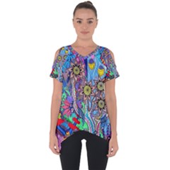 Abstract Forest  Cut Out Side Drop Tee by okhismakingart