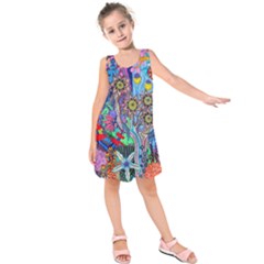 Abstract Forest  Kids  Sleeveless Dress by okhismakingart