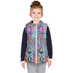 Abstract Forest  Kids  Hooded Puffer Vest by okhismakingart