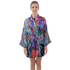 Abstract Forest  Long Sleeve Kimono Robe by okhismakingart