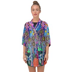 Abstract Forest  Half Sleeve Chiffon Kimono