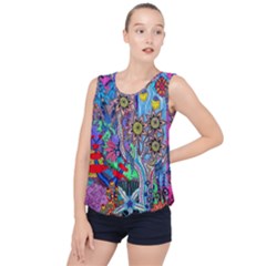 Abstract Forest  Bubble Hem Chiffon Tank Top by okhismakingart