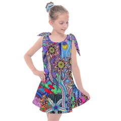 Abstract Forest  Kids  Tie Up Tunic Dress by okhismakingart