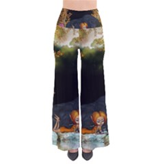 Cute Fairy With Awesome Wolf In The Night So Vintage Palazzo Pants by FantasyWorld7