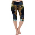 Cute fairy with awesome wolf in the night Lightweight Velour Cropped Yoga Leggings View1