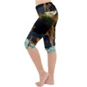 Cute fairy with awesome wolf in the night Lightweight Velour Cropped Yoga Leggings View2