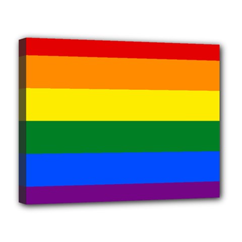 LGBT Rainbow Pride Flag Canvas 14  x 11  (Stretched)