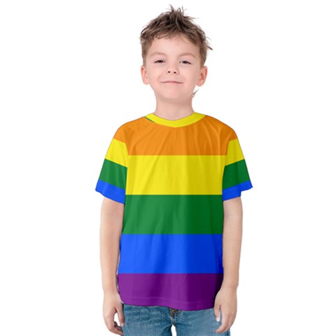 Lgbt Rainbow Pride Flag Kids  Cotton Tee by lgbtnation