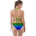 LGBT Rainbow Pride Flag Halter Cut-Out One Piece Swimsuit View2