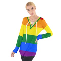 LGBT Rainbow Pride Flag Tie Up Tee