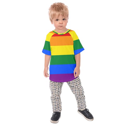 Lgbt Rainbow Pride Flag Kids  Raglan Tee by lgbtnation