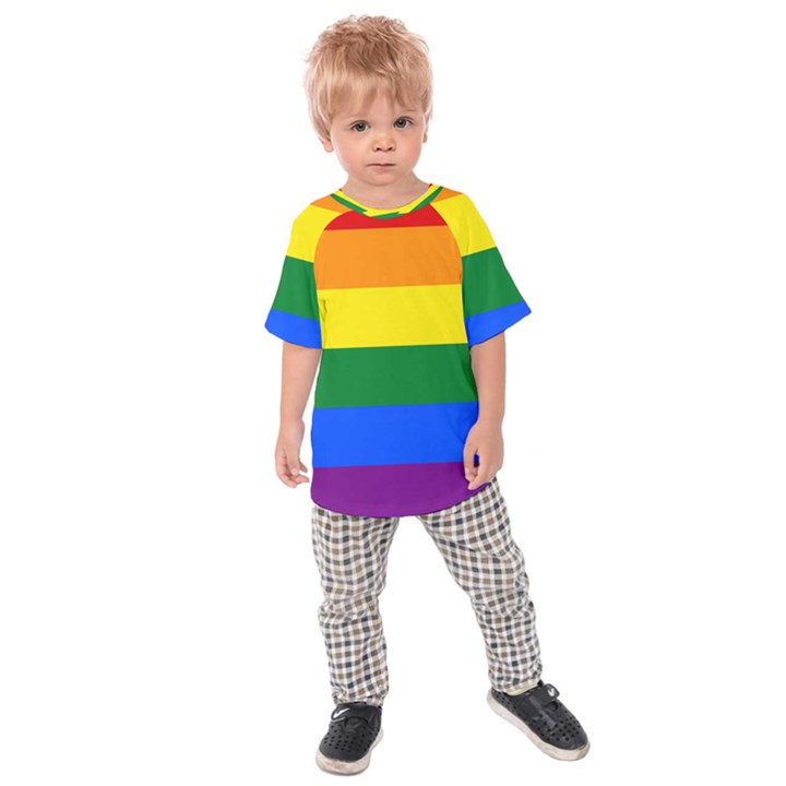 LGBT Rainbow Pride Flag Kids  Raglan Tee