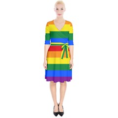 LGBT Rainbow Pride Flag Wrap Up Cocktail Dress