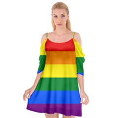 Lgbt Rainbow Pride Flag Cutout Spaghetti Strap Chiffon Dress by lgbtnation