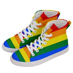 Lgbt Rainbow Pride Flag Women s Hi-top Skate Sneakers by lgbtnation