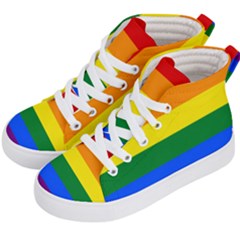 Lgbt Rainbow Pride Flag Kids  Hi-top Skate Sneakers by lgbtnation