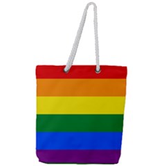 Lgbt Rainbow Pride Flag Full Print Rope Handle Tote (large)