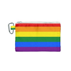 Lgbt Rainbow Pride Flag Canvas Cosmetic Bag (small)