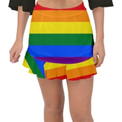 Lgbt Rainbow Pride Flag Fishtail Mini Chiffon Skirt