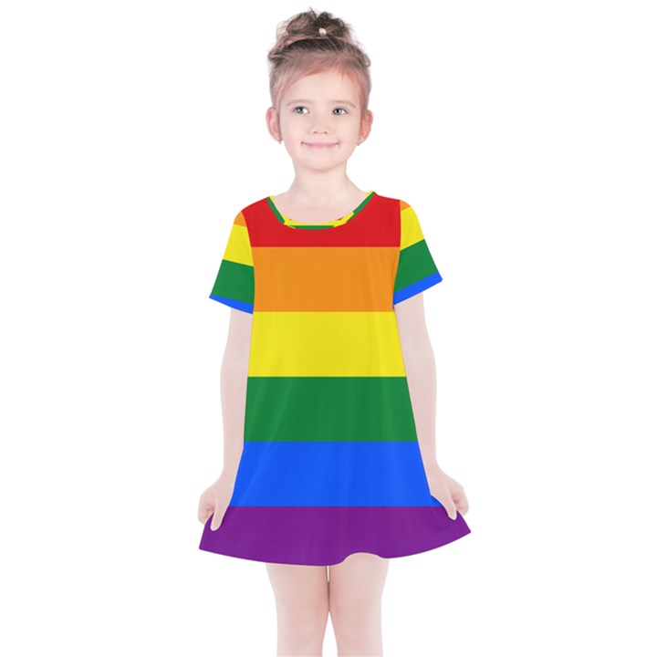 LGBT Rainbow Pride Flag Kids  Simple Cotton Dress