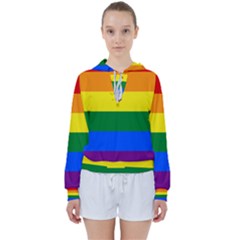 Lgbt Rainbow Pride Flag Women s Tie Up Sweat by lgbtnation