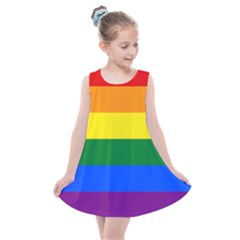 Lgbt Rainbow Pride Flag Kids  Summer Dress